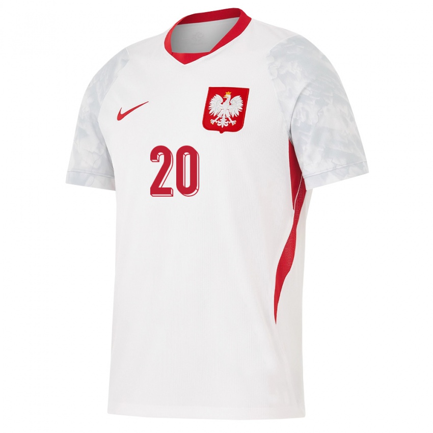 נשים פולין Wojciech Rezacz #20 לבן אדום אפור ג'רזי ביתית 26-28 חולצה קצרה