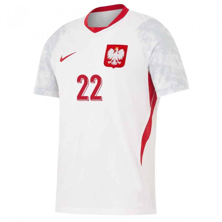 נשים פולין ברתלומיאיי דרגובסקי #22 לבן אדום אפור ג'רזי ביתית 26-28 חולצה קצרה