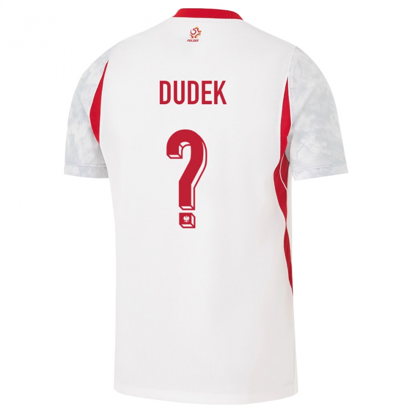 נשים פולין Sammy Dudek #0 לבן אדום אפור ג'רזי ביתית 26-28 חולצה קצרה