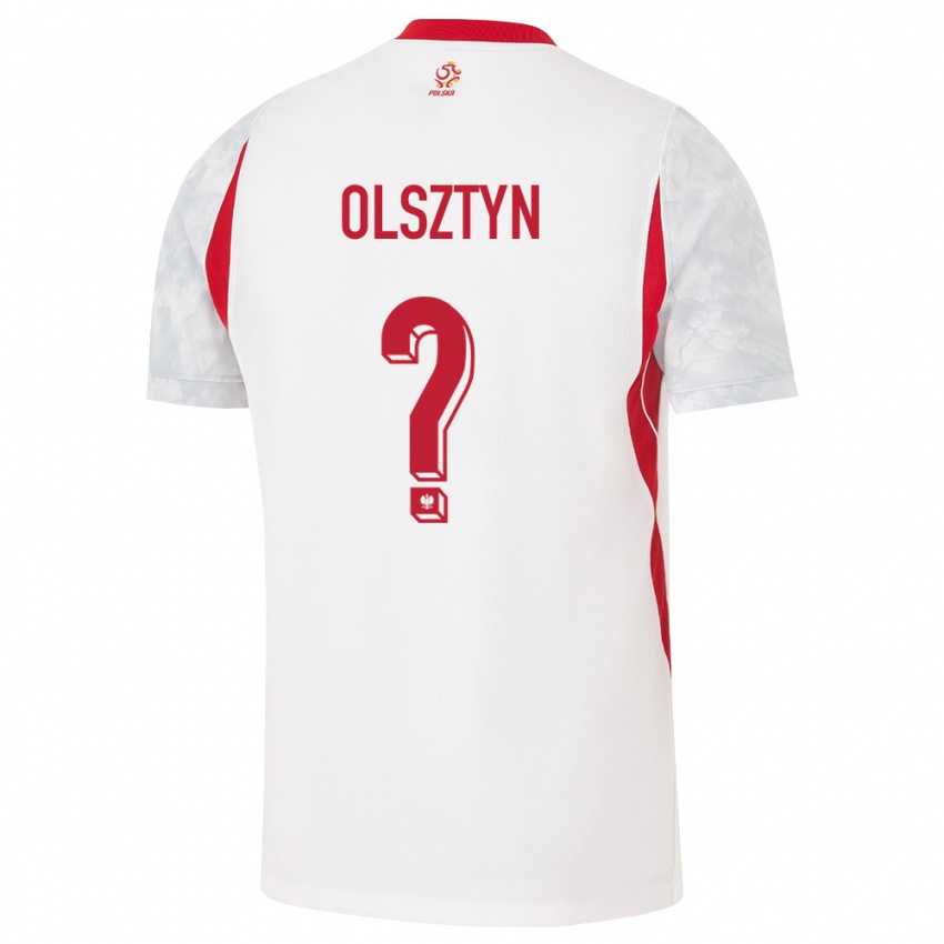 נשים פולין Aleks Olsztyn #0 לבן אדום אפור ג'רזי ביתית 26-28 חולצה קצרה