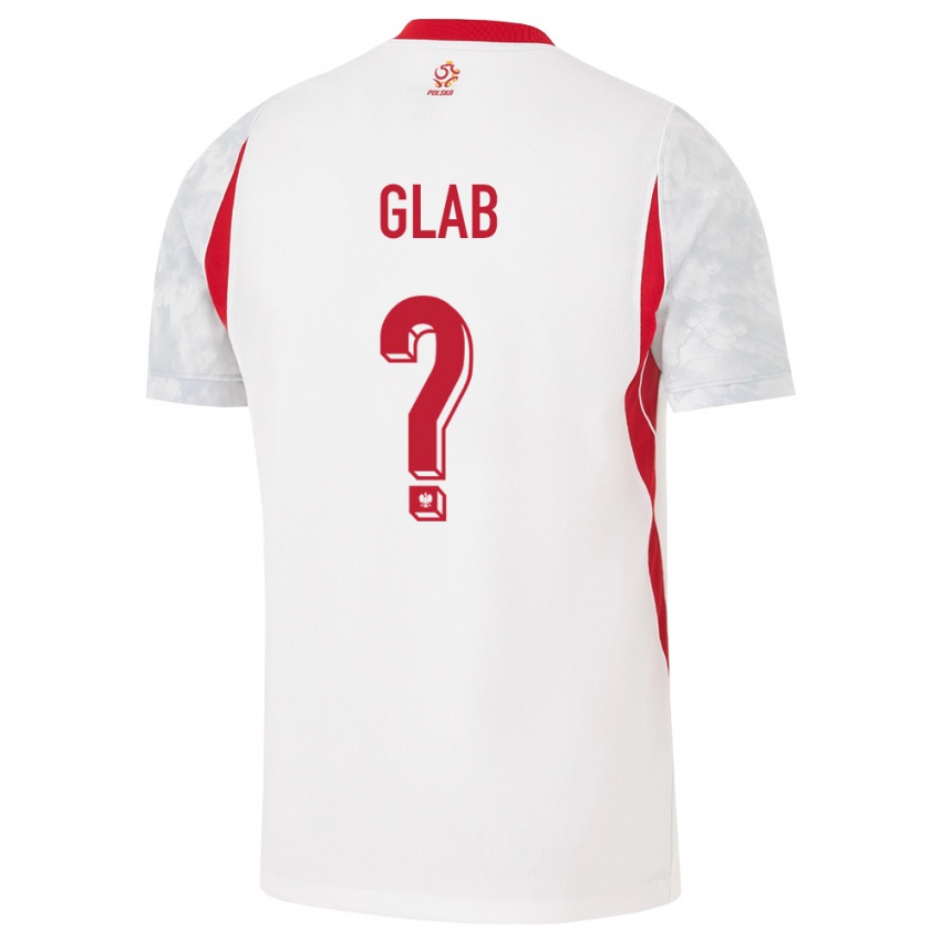 נשים פולין Jan Glab #0 לבן אדום אפור ג'רזי ביתית 26-28 חולצה קצרה