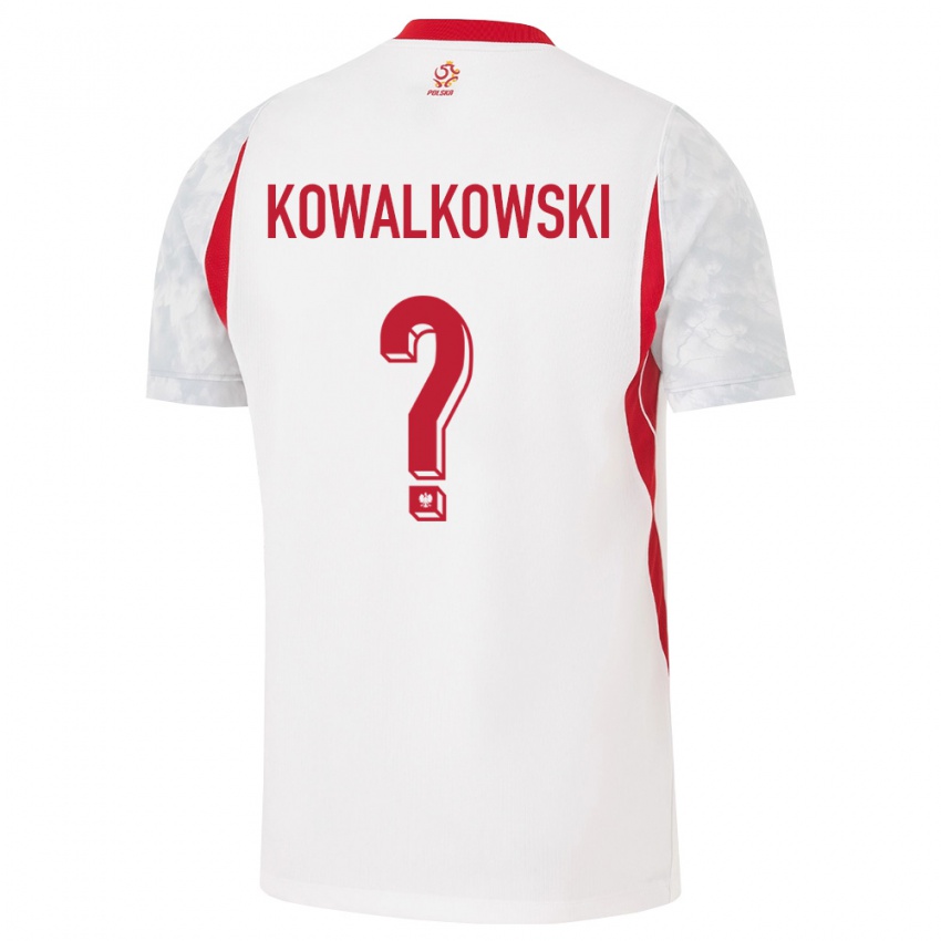 נשים פולין Miłosz Kowalkowski #0 לבן אדום אפור ג'רזי ביתית 26-28 חולצה קצרה