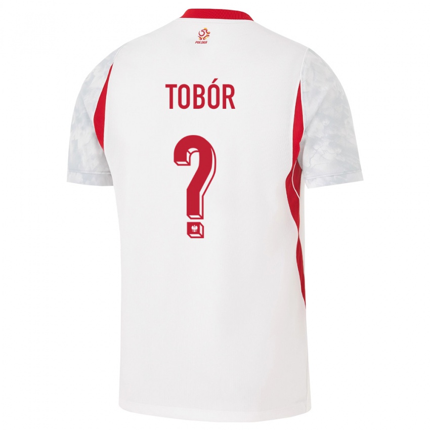 נשים פולין Piotr Tobór #0 לבן אדום אפור ג'רזי ביתית 26-28 חולצה קצרה