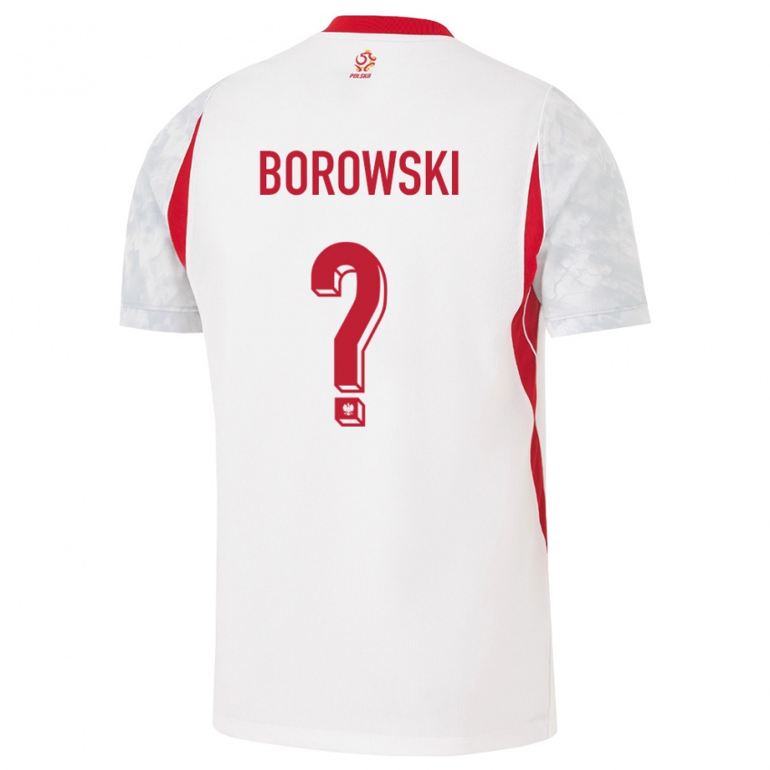 נשים פולין Bartosz Borowski #0 לבן אדום אפור ג'רזי ביתית 26-28 חולצה קצרה