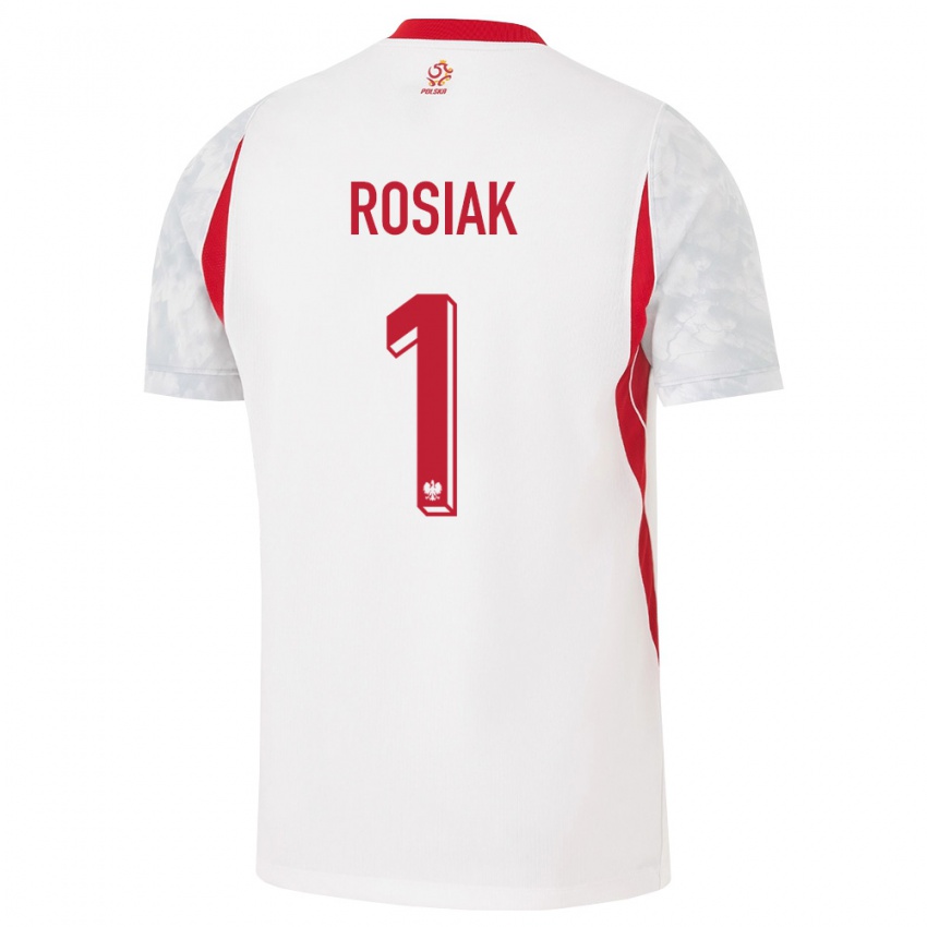 נשים פולין מיכל רוסיאק #1 לבן אדום אפור ג'רזי ביתית 26-28 חולצה קצרה