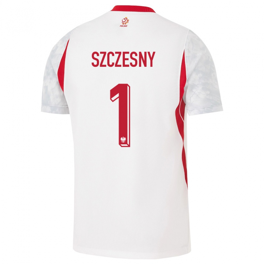 נשים פולין וויצ'ך שצ'נסני #1 לבן אדום אפור ג'רזי ביתית 26-28 חולצה קצרה