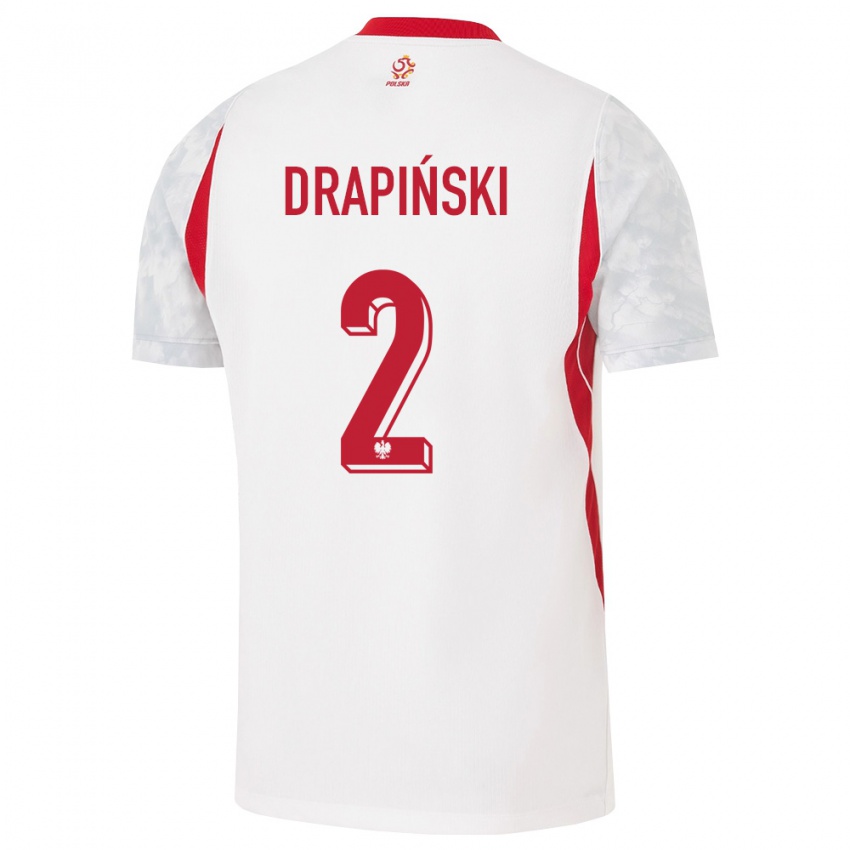 נשים פולין איגור דראפינסקי #2 לבן אדום אפור ג'רזי ביתית 26-28 חולצה קצרה