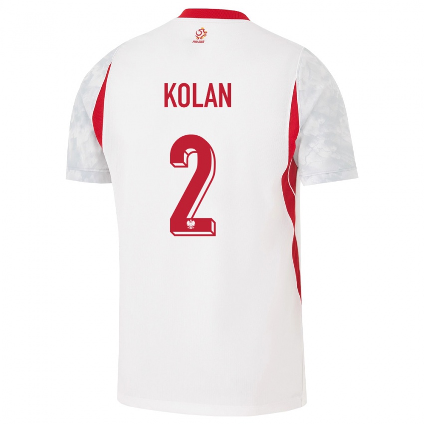 נשים פולין ג׳אקוב קולאן #2 לבן אדום אפור ג'רזי ביתית 26-28 חולצה קצרה