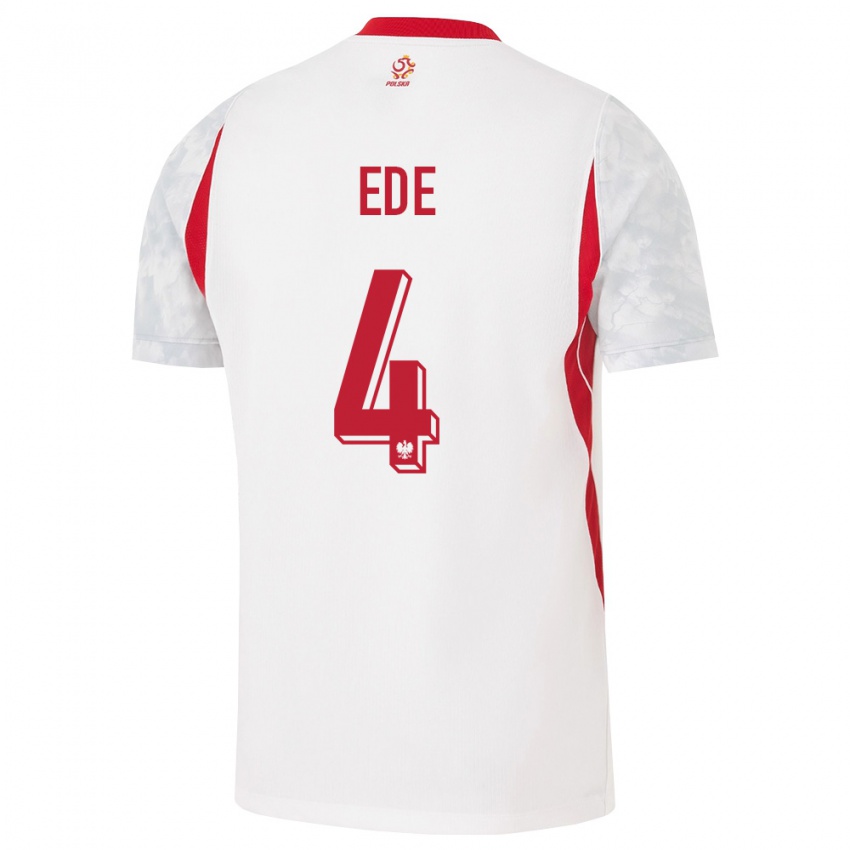 נשים פולין ברייט אדי #4 לבן אדום אפור ג'רזי ביתית 26-28 חולצה קצרה