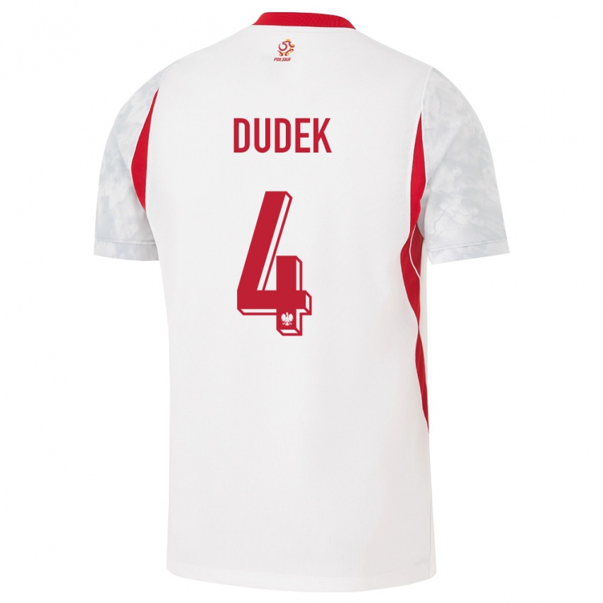 נשים פולין פאולינה דודק #4 לבן אדום אפור ג'רזי ביתית 26-28 חולצה קצרה