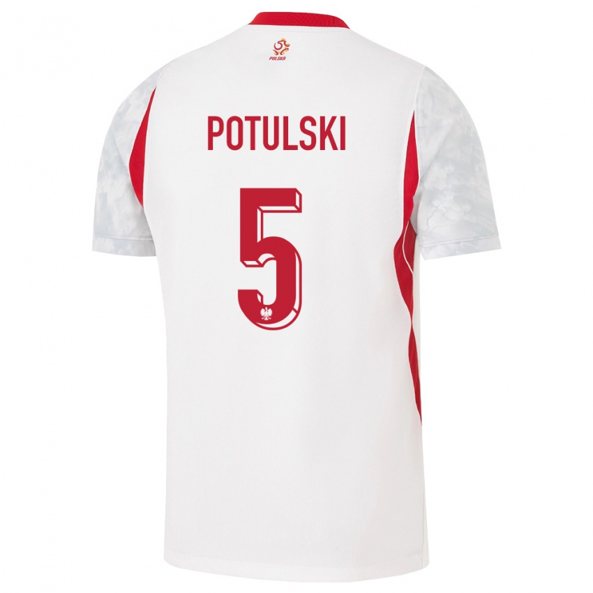 נשים פולין קספר פוטולסקי #5 לבן אדום אפור ג'רזי ביתית 26-28 חולצה קצרה