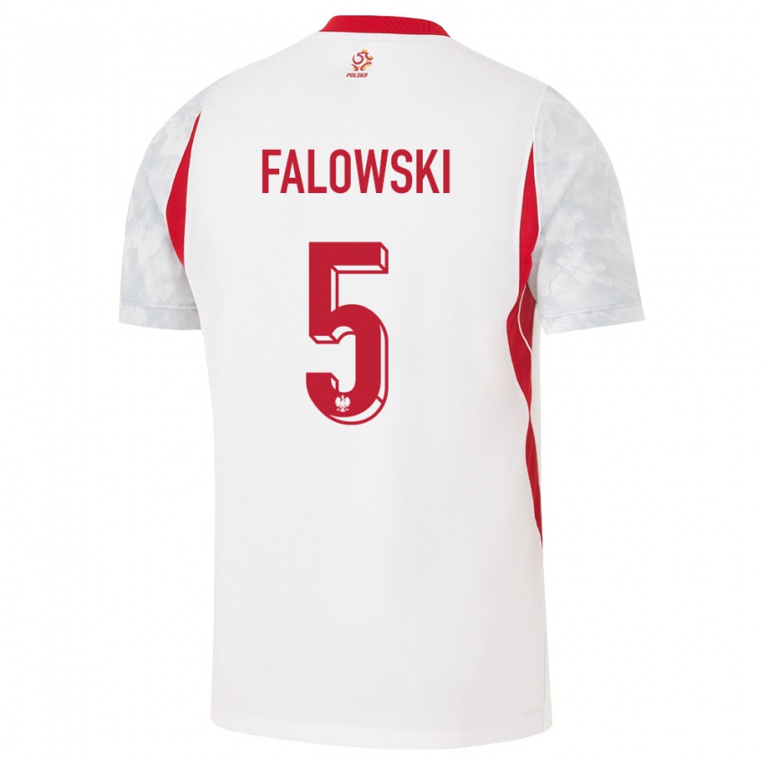 נשים פולין קשישטוף פאלובסקי #5 לבן אדום אפור ג'רזי ביתית 26-28 חולצה קצרה