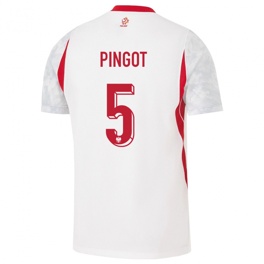 נשים פולין מקסימיליאן פינגוט #5 לבן אדום אפור ג'רזי ביתית 26-28 חולצה קצרה