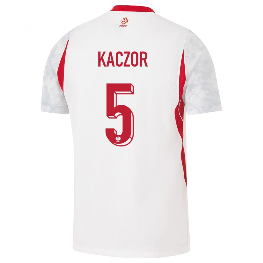 נשים פולין מרסין קאצ׳ור #5 לבן אדום אפור ג'רזי ביתית 26-28 חולצה קצרה