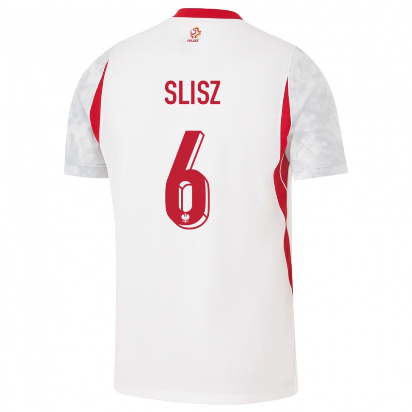 נשים פולין ברטוש סליש #6 לבן אדום אפור ג'רזי ביתית 26-28 חולצה קצרה