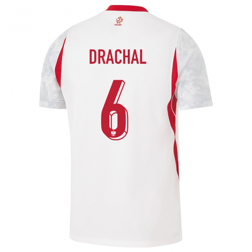 נשים פולין דויד דרכאל #6 לבן אדום אפור ג'רזי ביתית 26-28 חולצה קצרה