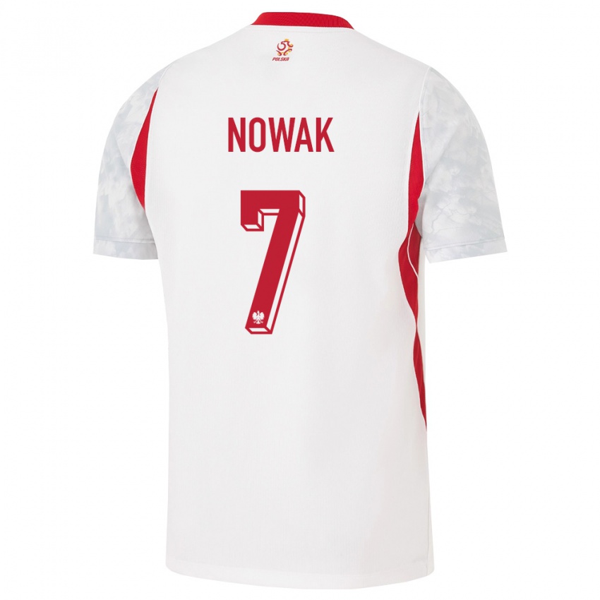 נשים פולין ויקטור נובאק #7 לבן אדום אפור ג'רזי ביתית 26-28 חולצה קצרה