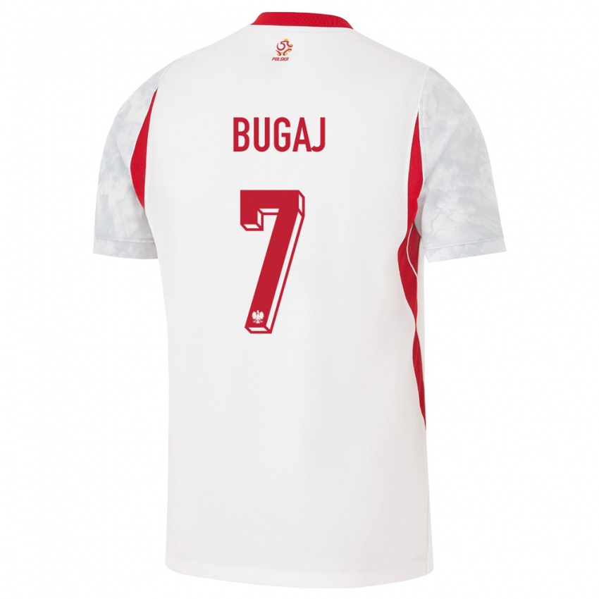 נשים פולין דאוויד בוגאי #7 לבן אדום אפור ג'רזי ביתית 26-28 חולצה קצרה