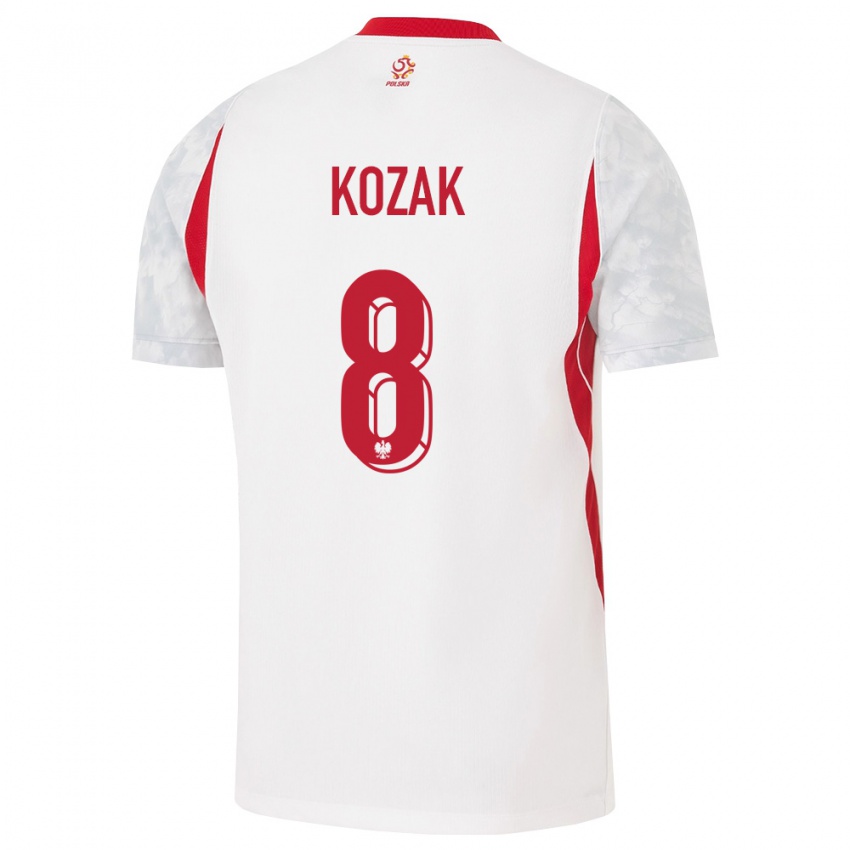 נשים פולין קינגה קוזאק #8 לבן אדום אפור ג'רזי ביתית 26-28 חולצה קצרה