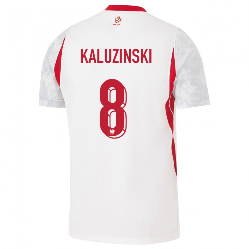 נשים פולין ג׳אקוב קלוצינסקי #8 לבן אדום אפור ג'רזי ביתית 26-28 חולצה קצרה