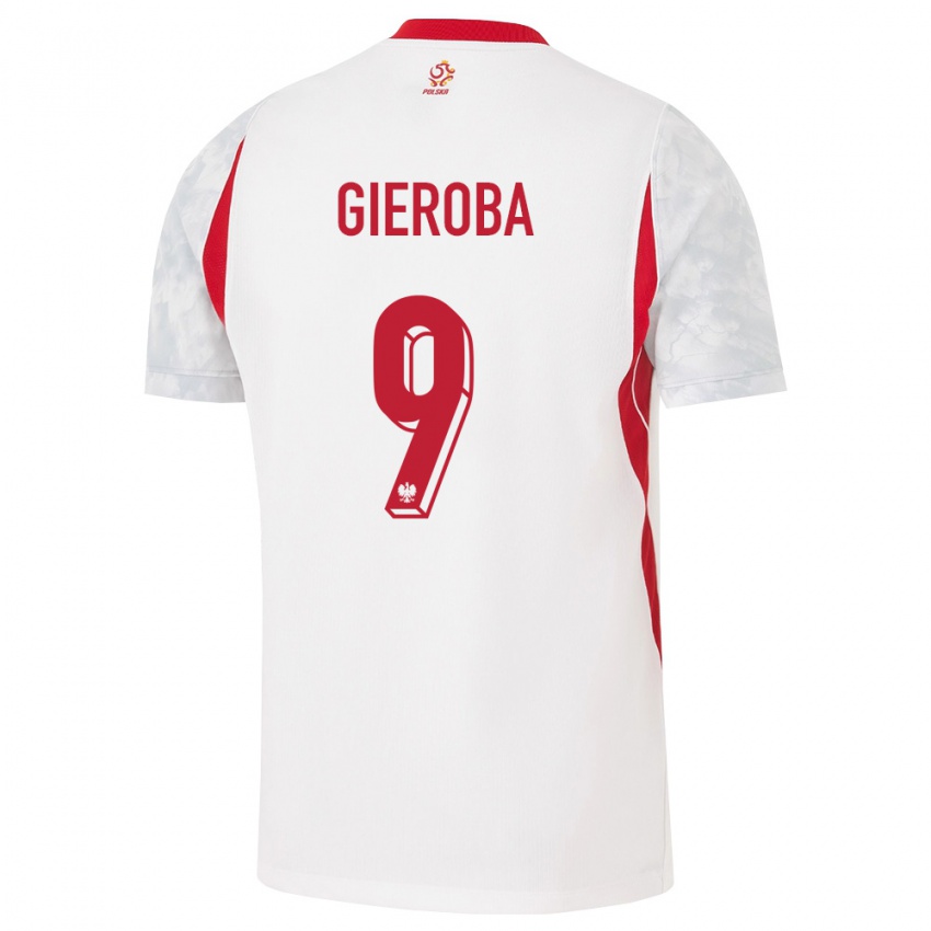 נשים פולין סטניסלאב גיירובה #9 לבן אדום אפור ג'רזי ביתית 26-28 חולצה קצרה