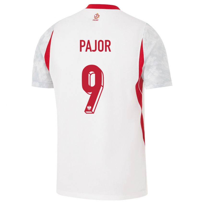 נשים פולין אווה פייור #9 לבן אדום אפור ג'רזי ביתית 26-28 חולצה קצרה