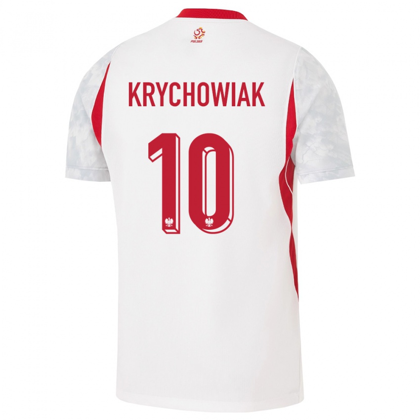 נשים פולין גז'גוז' קריכוביאק #10 לבן אדום אפור ג'רזי ביתית 26-28 חולצה קצרה