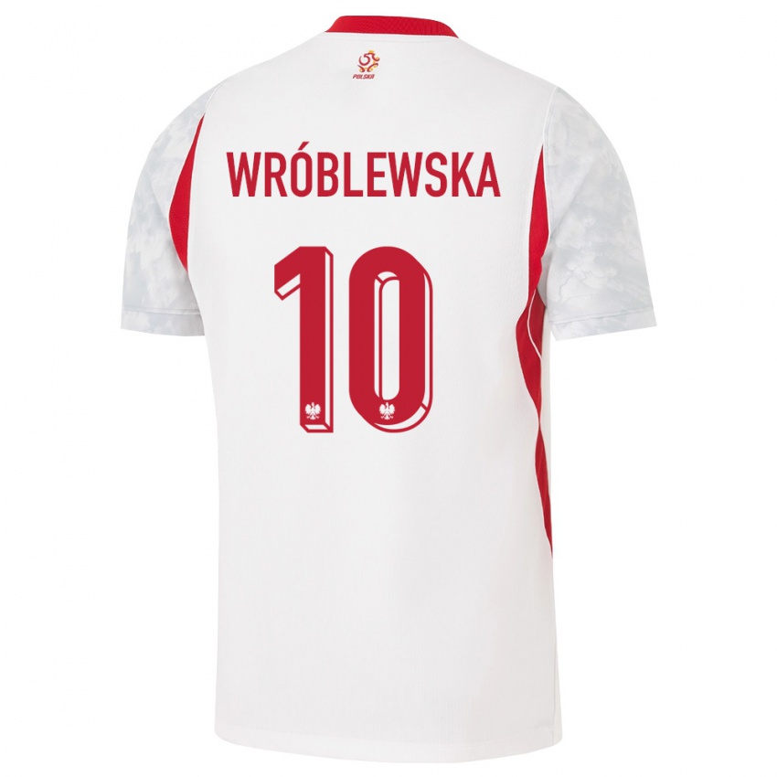 נשים פולין ג'ואנה וורובלבסקה #10 לבן אדום אפור ג'רזי ביתית 26-28 חולצה קצרה