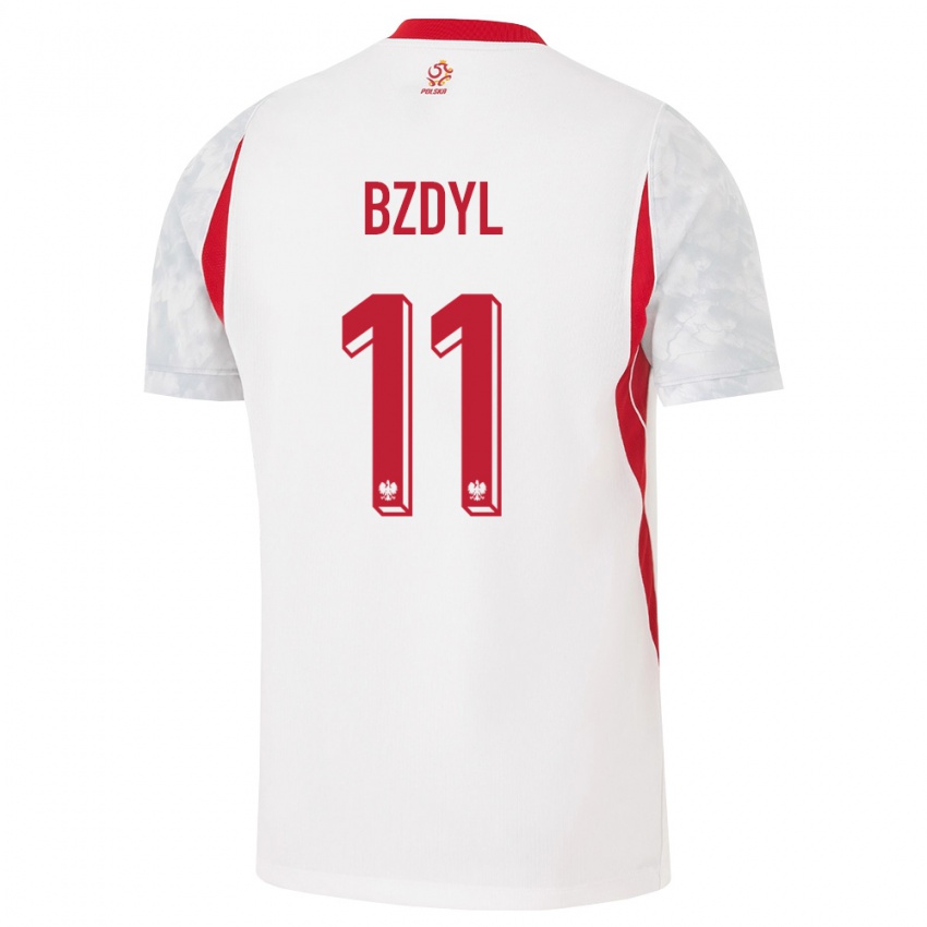 נשים פולין פביאן בזדיל #11 לבן אדום אפור ג'רזי ביתית 26-28 חולצה קצרה