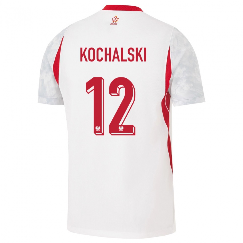 נשים פולין מטאוש קוצ'לסקי #12 לבן אדום אפור ג'רזי ביתית 26-28 חולצה קצרה