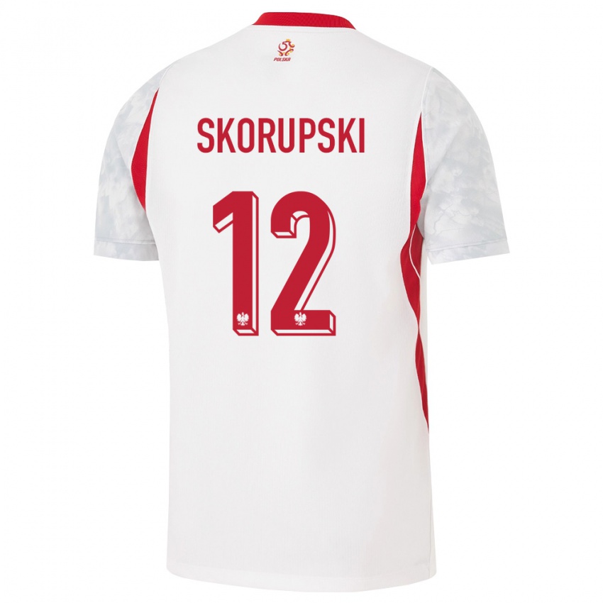 נשים פולין לוקאש סקורופסקי #12 לבן אדום אפור ג'רזי ביתית 26-28 חולצה קצרה