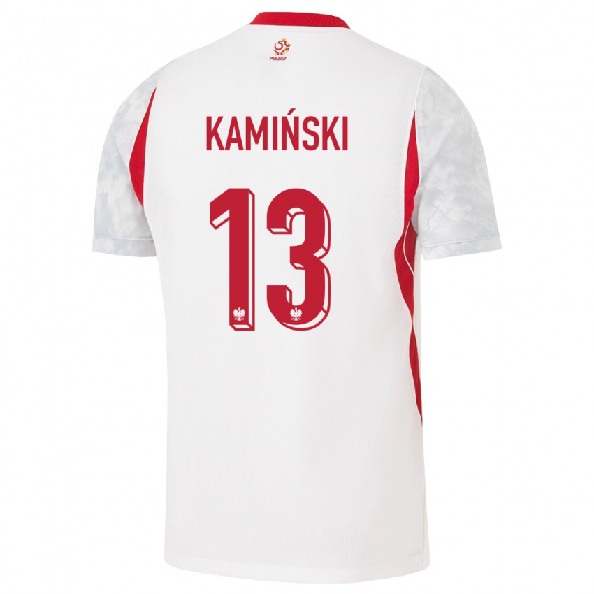 נשים פולין יקוב קמינסקי #13 לבן אדום אפור ג'רזי ביתית 26-28 חולצה קצרה