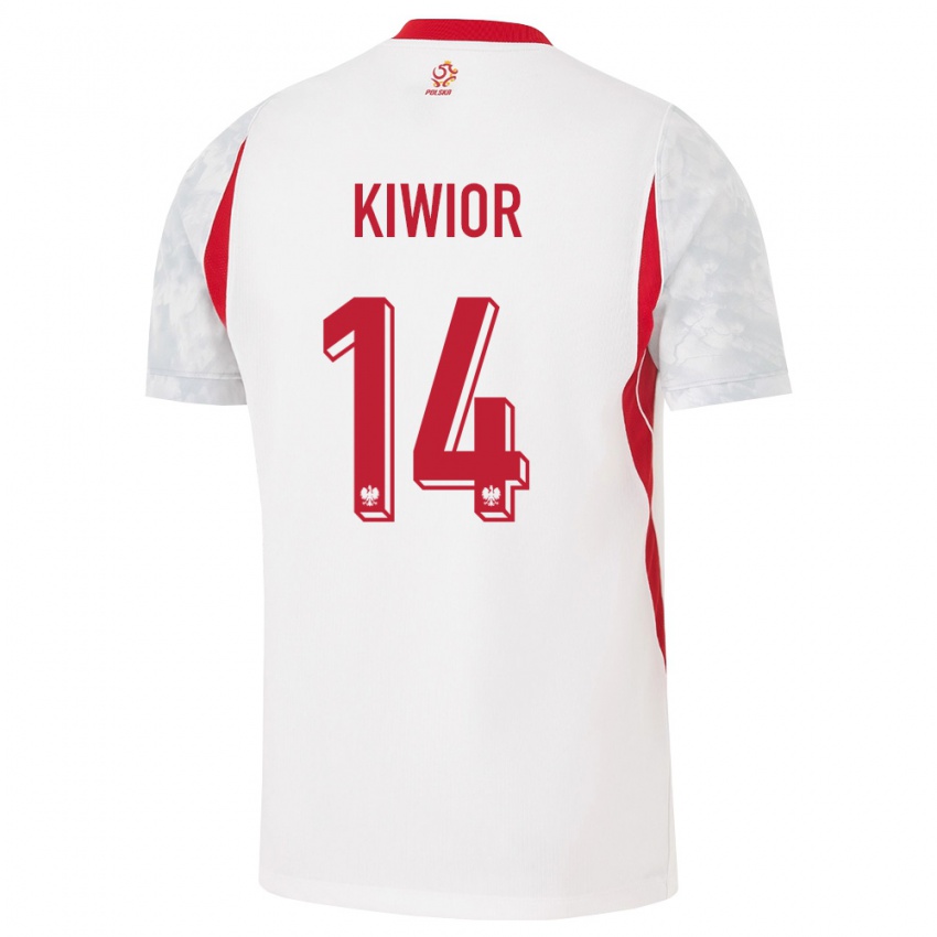 נשים פולין ג׳אקוב קיוויאר #14 לבן אדום אפור ג'רזי ביתית 26-28 חולצה קצרה