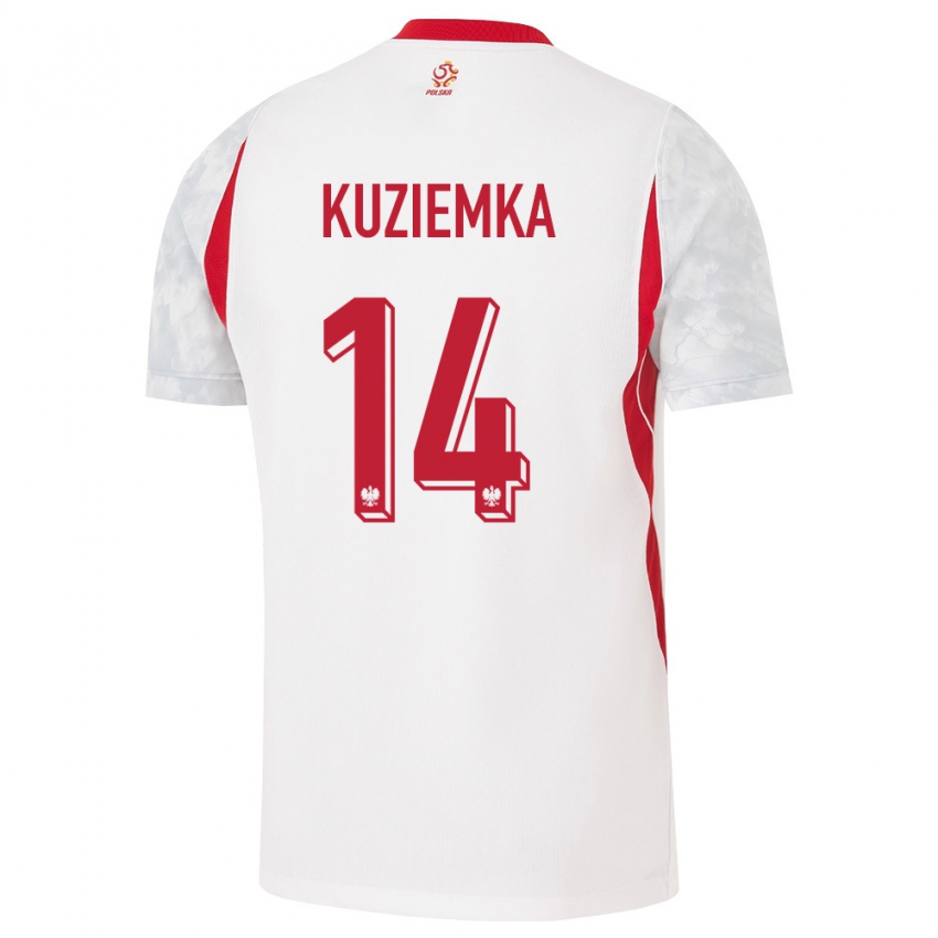 נשים פולין מצ׳אי קוזיימקה #14 לבן אדום אפור ג'רזי ביתית 26-28 חולצה קצרה