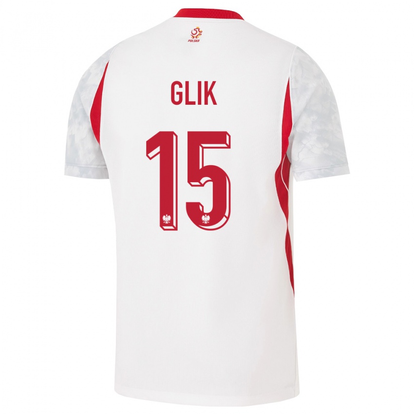 נשים פולין קמיל גליק #15 לבן אדום אפור ג'רזי ביתית 26-28 חולצה קצרה