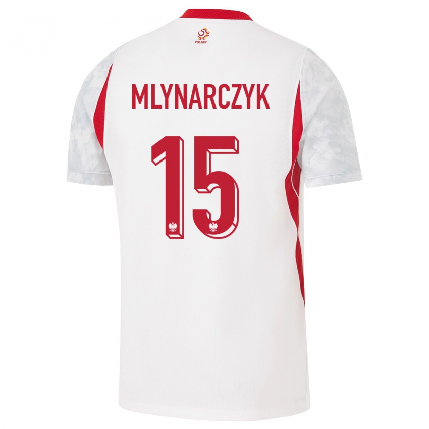 נשים פולין אנטוני מלינארצ׳יק #15 לבן אדום אפור ג'רזי ביתית 26-28 חולצה קצרה