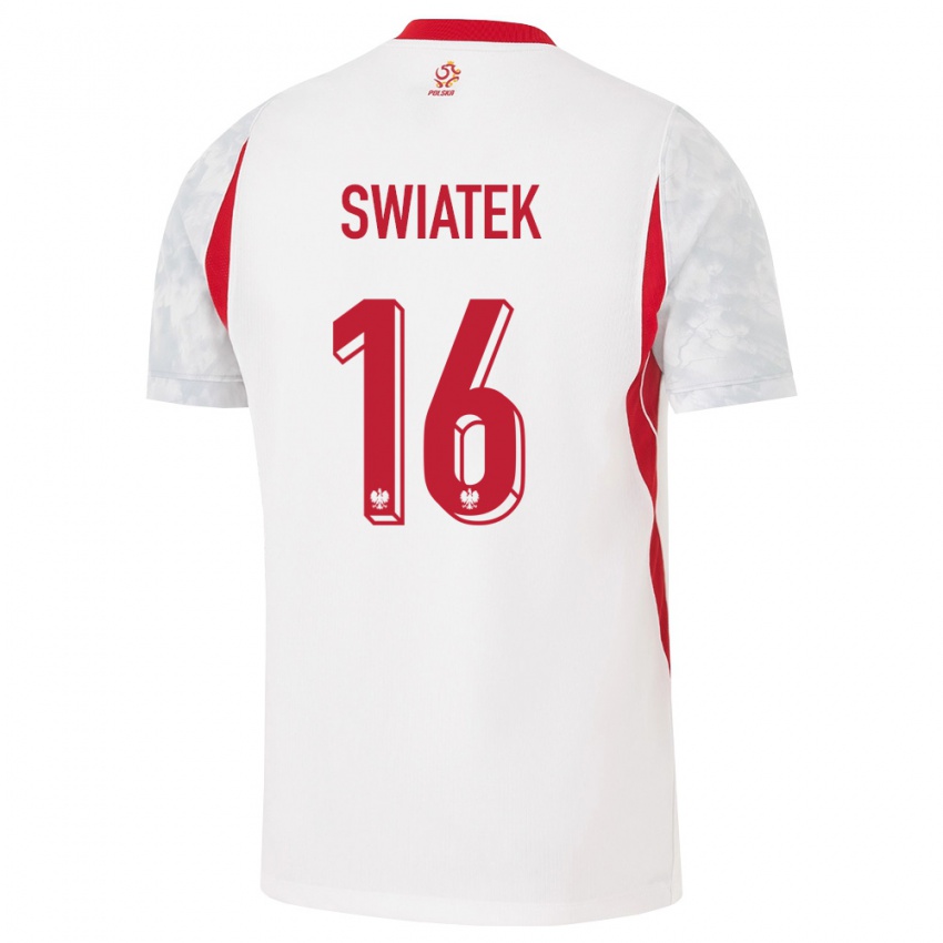 נשים פולין Dawid Swiatek #16 לבן אדום אפור ג'רזי ביתית 26-28 חולצה קצרה