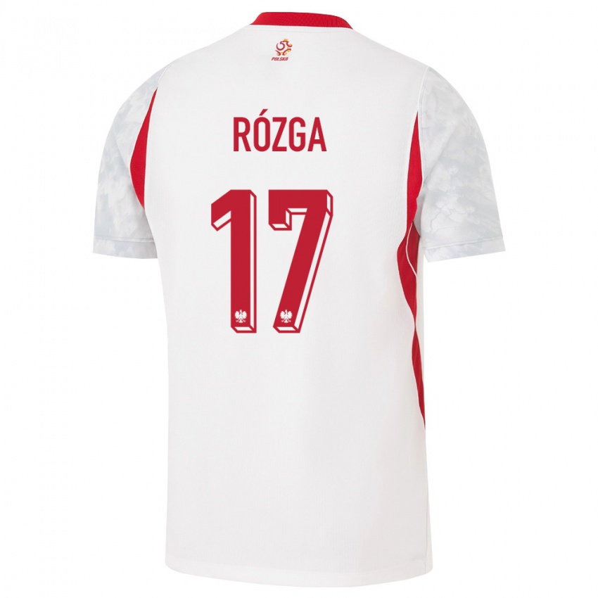 נשים פולין יליפ רוזגה #17 לבן אדום אפור ג'רזי ביתית 26-28 חולצה קצרה