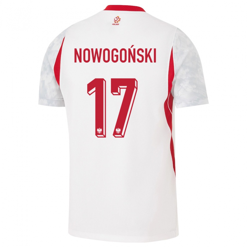 נשים פולין Kamil Nowogoński #17 לבן אדום אפור ג'רזי ביתית 26-28 חולצה קצרה