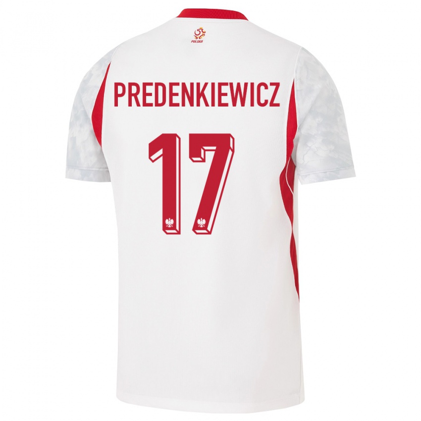 נשים פולין מרסל פרדנקביץ׳ #17 לבן אדום אפור ג'רזי ביתית 26-28 חולצה קצרה