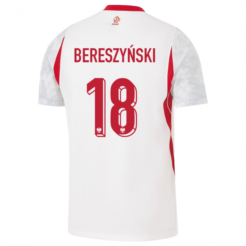 נשים פולין ברטוש ברשינסקי #18 לבן אדום אפור ג'רזי ביתית 26-28 חולצה קצרה