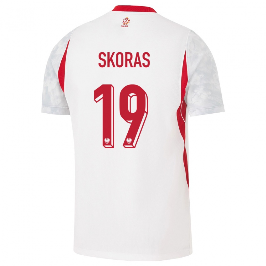 נשים פולין מיכל סקוראש #19 לבן אדום אפור ג'רזי ביתית 26-28 חולצה קצרה