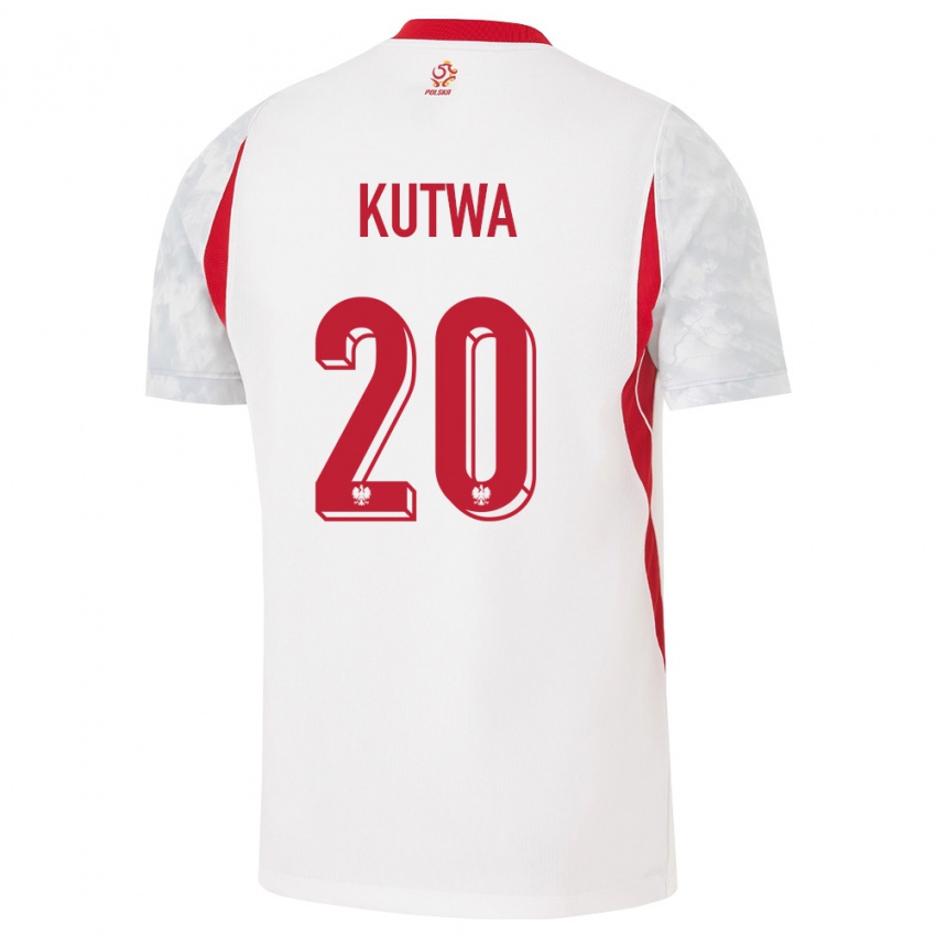 נשים פולין מריוש קוטווה #20 לבן אדום אפור ג'רזי ביתית 26-28 חולצה קצרה