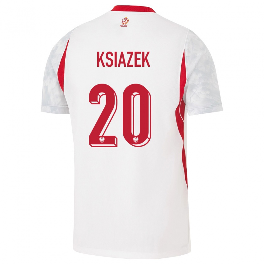 נשים פולין מטאוש קסיאזק #20 לבן אדום אפור ג'רזי ביתית 26-28 חולצה קצרה