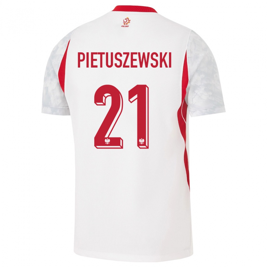 נשים פולין אוסקר פיטושבסקי #21 לבן אדום אפור ג'רזי ביתית 26-28 חולצה קצרה