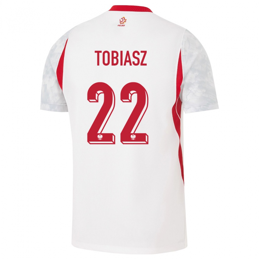 נשים פולין קצפר טוביאש #22 לבן אדום אפור ג'רזי ביתית 26-28 חולצה קצרה