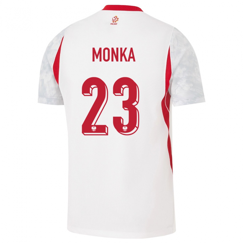 נשים פולין וויצ׳יץ׳ מונקה #23 לבן אדום אפור ג'רזי ביתית 26-28 חולצה קצרה