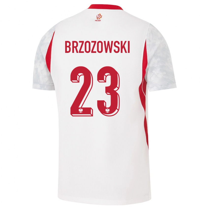 נשים פולין מילוש בזשאזאווסקי #23 לבן אדום אפור ג'רזי ביתית 26-28 חולצה קצרה