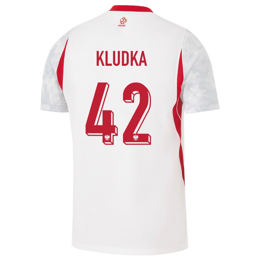 נשים פולין בארטולומי קלודקה #42 לבן אדום אפור ג'רזי ביתית 26-28 חולצה קצרה