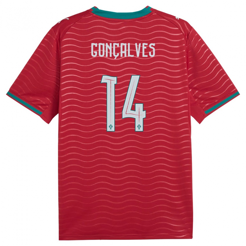 נשים פורטוגל גונסאלו גונסלווש #14 אדום ירוק לבן ג'רזי ביתית 26-28 חולצה קצרה